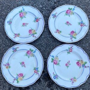 Set of 4 salad plates, vintage, Creampetal, Grindlem England